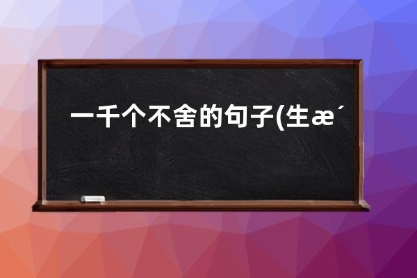 一千个不舍的句子(生活有一千个理由…完整句子)