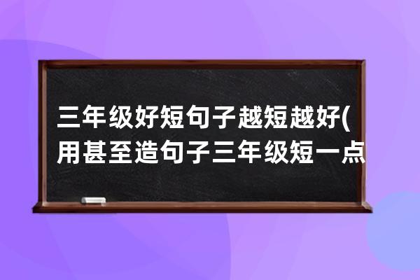 三年级好短句子越短越好(用甚至造句子三年级短一点)