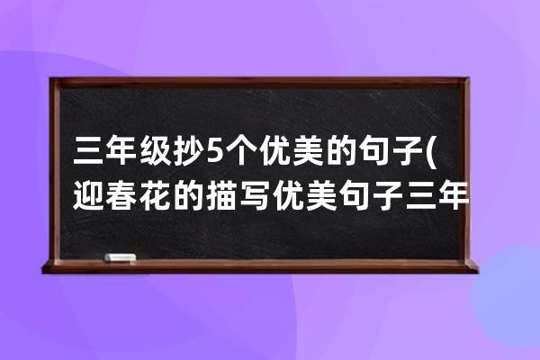 三年级抄5个优美的句子(迎春花的描写优美句子三年级)