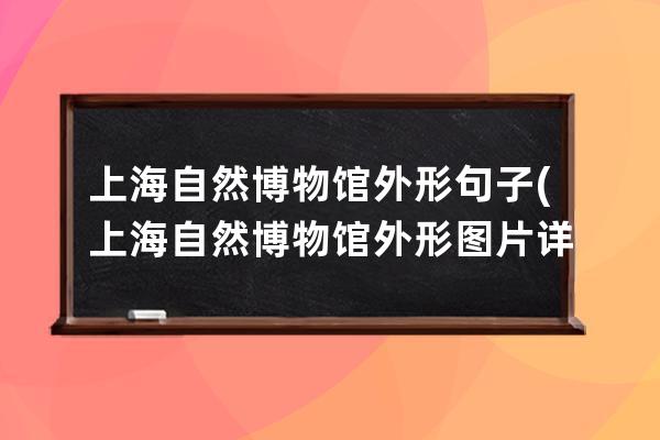 上海自然博物馆外形句子(上海自然博物馆外形图片详解)