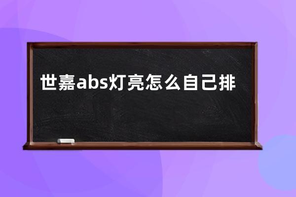 世嘉abs灯亮怎么自己排除故障