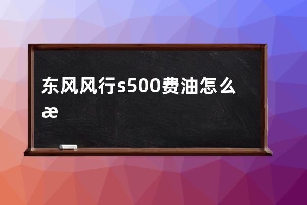 东风风行s500费油怎么样(东风风行s500二手车报价)