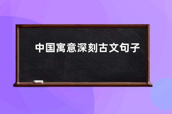 中国寓意深刻古文句子(寓意深刻的优美句子)