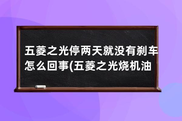 五菱之光停两天就没有刹车怎么回事(五菱之光烧机油怎么回事)