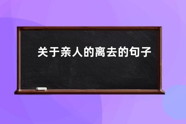 关于亲人的离去的句子(难以接受亲人的离去句子)