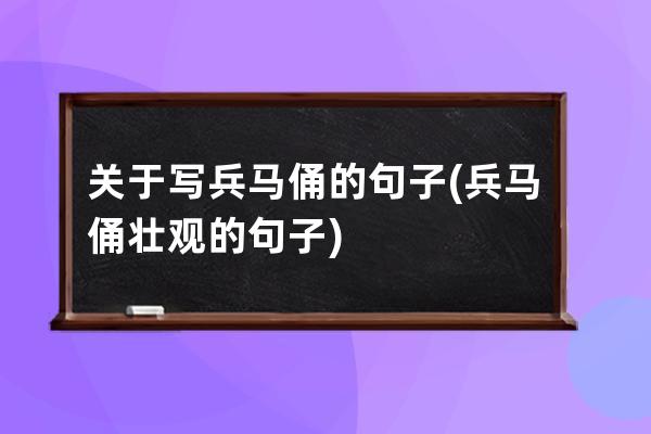 关于写兵马俑的句子(兵马俑壮观的句子)