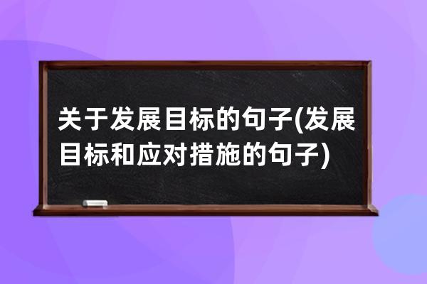 关于发展目标的句子(发展目标和应对措施的句子)