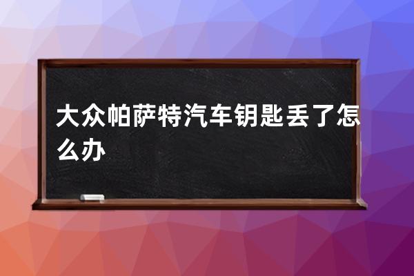 大众帕萨特汽车钥匙丢了怎么办