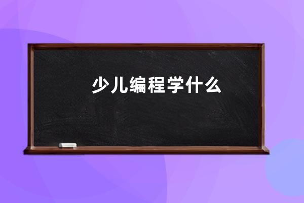 少儿编程学什么