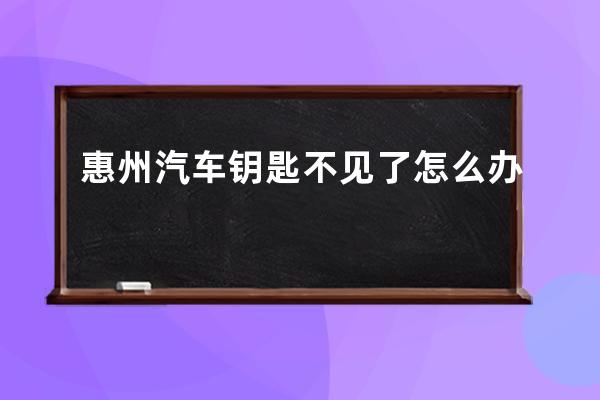 惠州汽车钥匙不见了怎么办