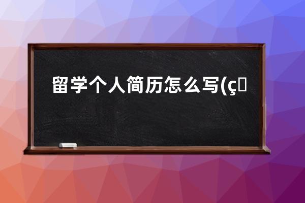 留学个人简历怎么写(留学力姐个人简历)