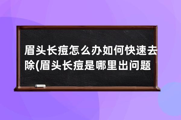 眉头长痘怎么办如何快速去除(眉头长痘是哪里出问题了)