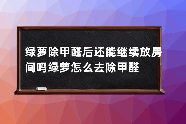 绿萝除甲醛后还能继续放房间吗 绿萝怎么去除甲醛 