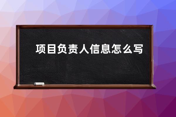 项目负责人信息怎么写(项目负责人及团队信息怎么写)