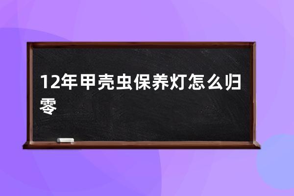 12年甲壳虫保养灯怎么归零