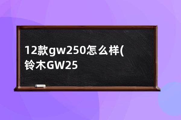 12款gw250怎么样(铃木GW250怎么样)