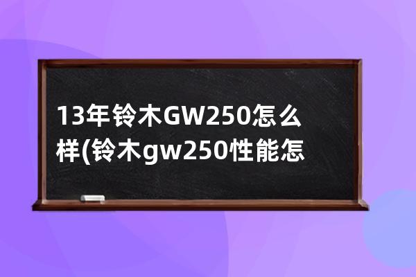 13年铃木GW250怎么样(铃木gw250性能怎么样)