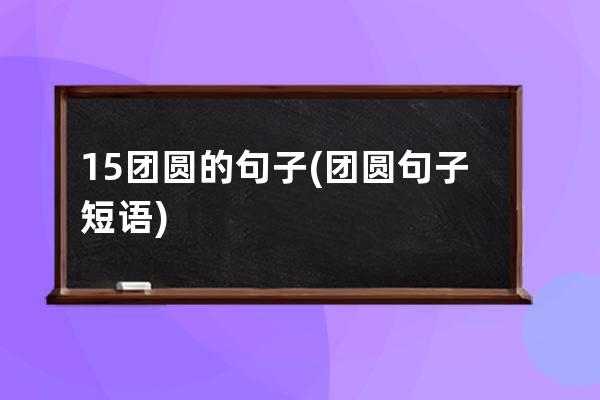 15团圆的句子(团圆句子短语)