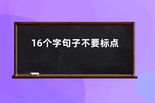 16个字句子不要标点