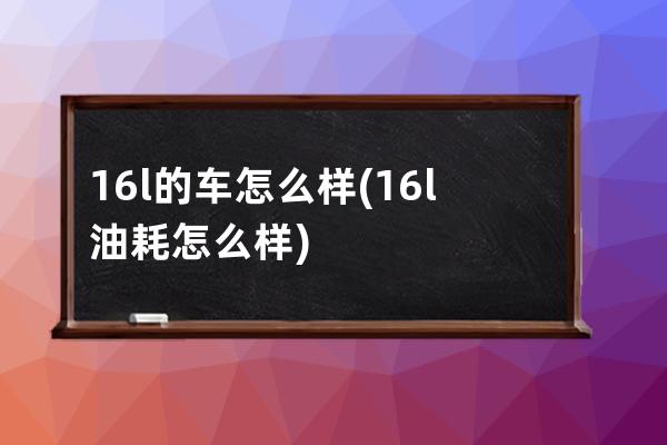 16l的车怎么样(16l油耗怎么样)