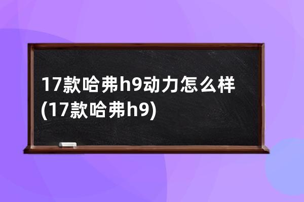 17款哈弗h9动力怎么样(17款哈弗h9)