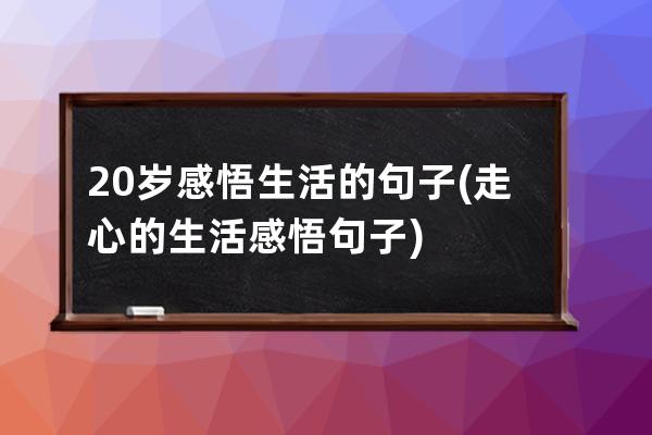 20岁感悟生活的句子(走心的生活感悟句子)