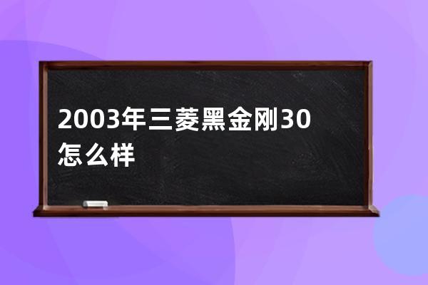 2003年三菱黑金刚30怎么样