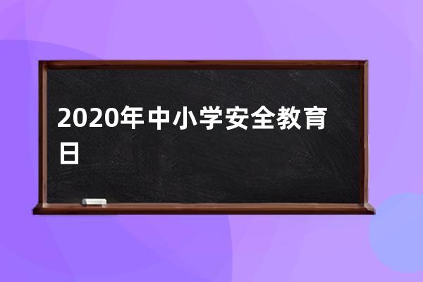 2020年中小学安全教育日