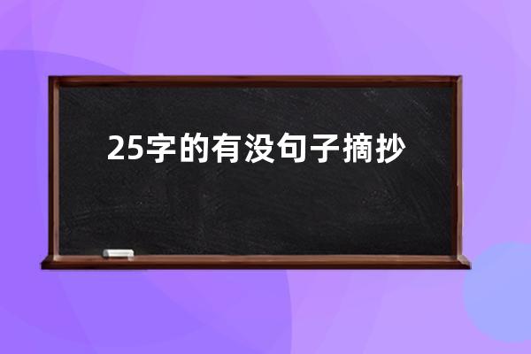 25字的有没句子摘抄