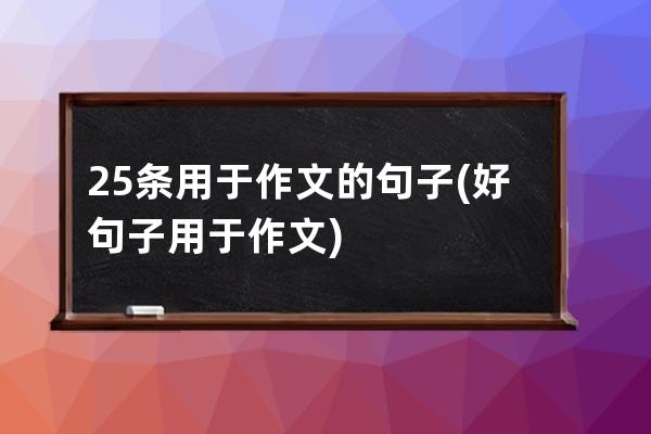 25条用于作文的句子(好句子用于作文)