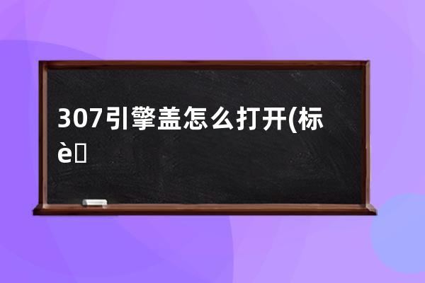 307引擎盖怎么打开(标致307引擎盖打开图)