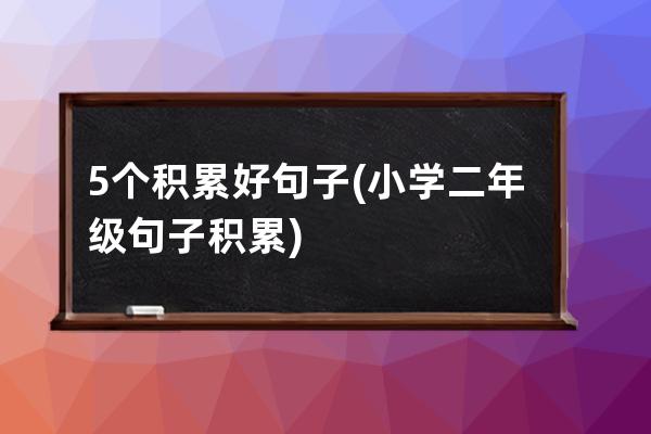 5个积累好句子(小学二年级句子积累)