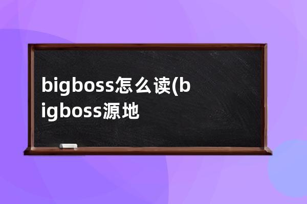 bigboss怎么读(bigboss源地址)