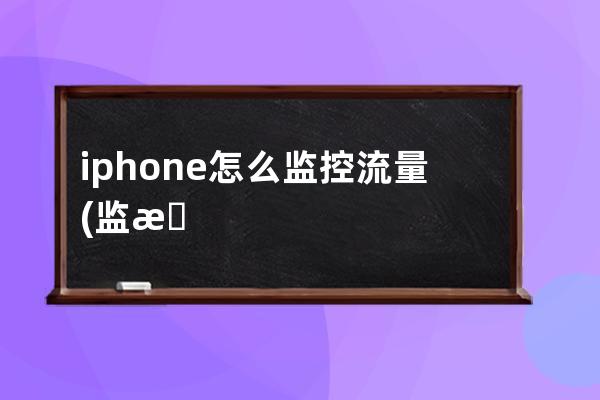 iphone怎么监控流量(监控流量卡怎么买)