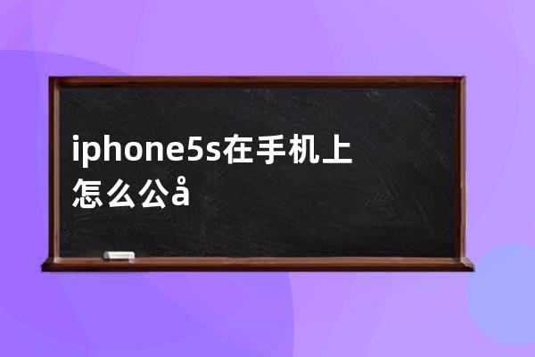 iphone5s在手机上怎么公开版(iphone5s公开版是什么意思)