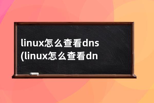 linux怎么查看dns(linux怎么查看dns配置)