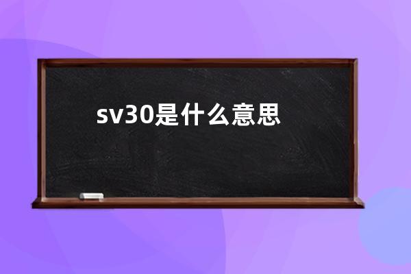 sv30是什么意思 